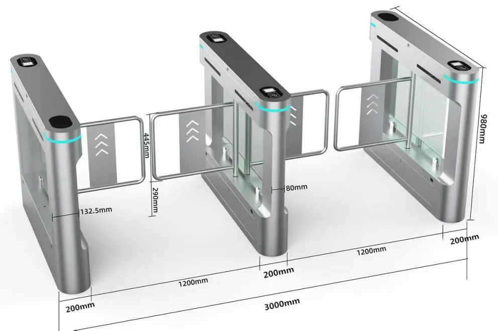 Projeto de portão giratório de aço inoxidável entregue: controle de acesso equilibrando segurança, durabilidade e estética