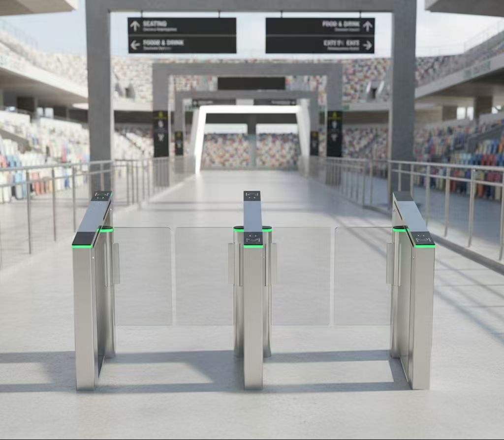 Catracas giratórias integrando reconhecimento facial e de veias palmares para controle de acesso confiável